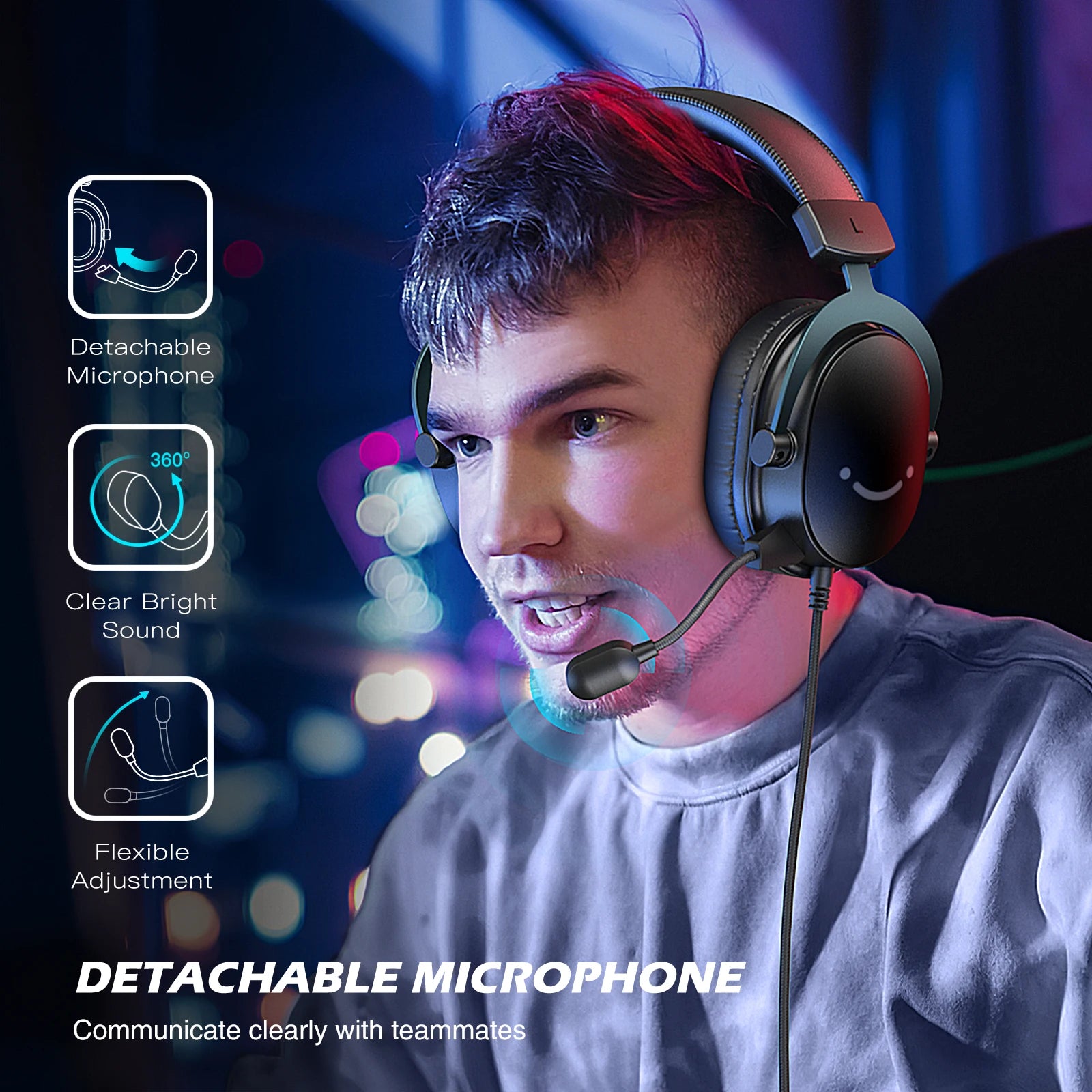 FIFINE Headset,3.5mm jack&USB Headphone with 7.1 Surround Sound/volume contral/Mute switch for PC/MAC/PS4/PS5 Mixer-H9