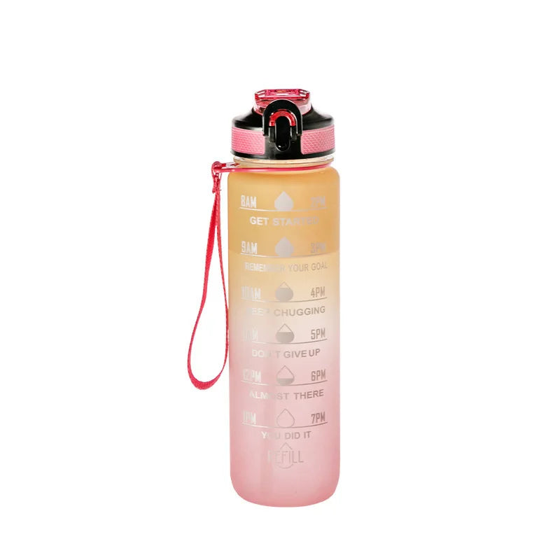 Motivational Sports Water Bottle, Leak-proof Drinking Bottles, Outdoor Travel, Hiking, Cycling, 750ml, 1000ml