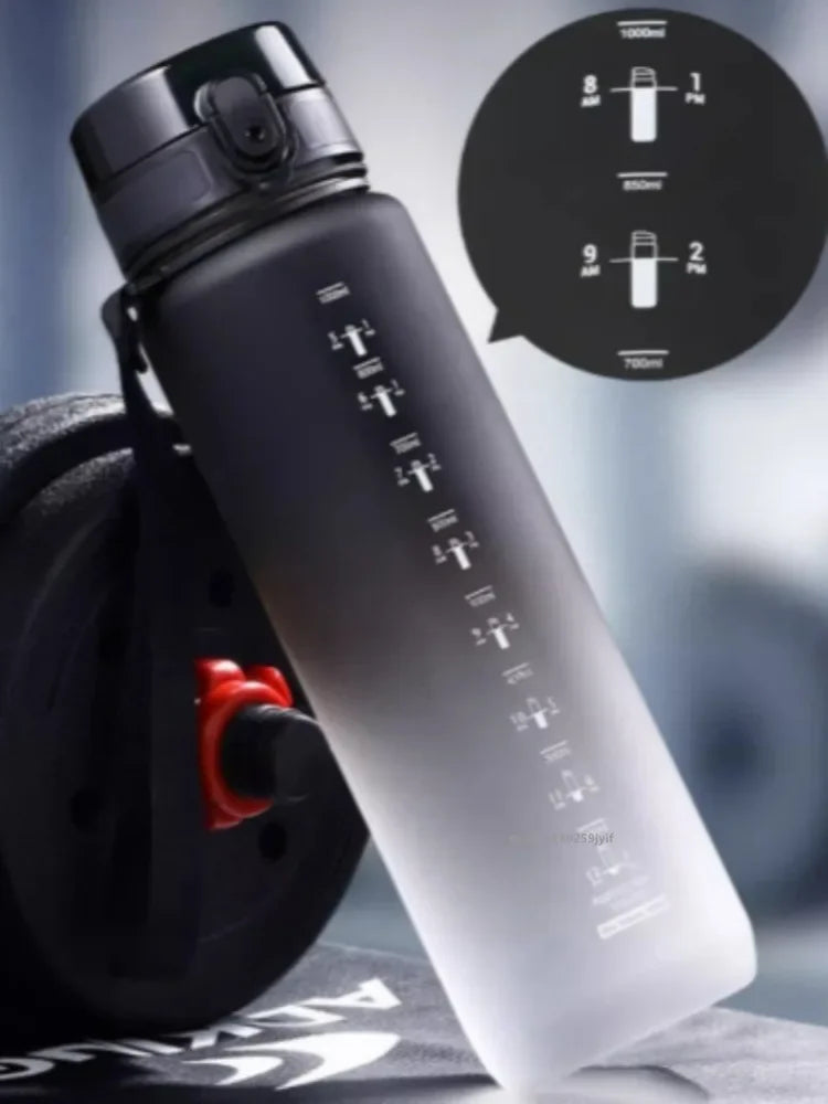 1 Liter Large Capacity Sports Water Bottle Leak Proof Colorful Plastic Cup Drinking Outdoor Travel Portable Gym Fitness Jugs