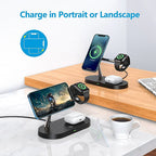 3-in-1 Wireless Magnetic Charger for iPhone 16 15 14 13 12, Fast Charging Station for Apple Watch 10 9 8 7 6 5 4, AirPods 2 3 Pro
