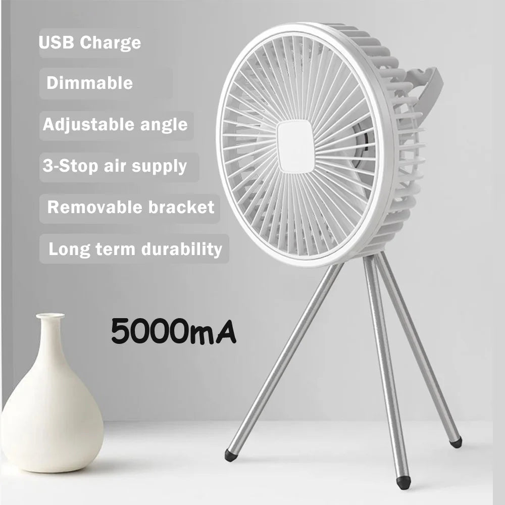 IRALAN Modern Fan light Portable And Adjustable Wireless USB Electric Fan Dual Mode Use For Home Office Travel Outdoor Camping
