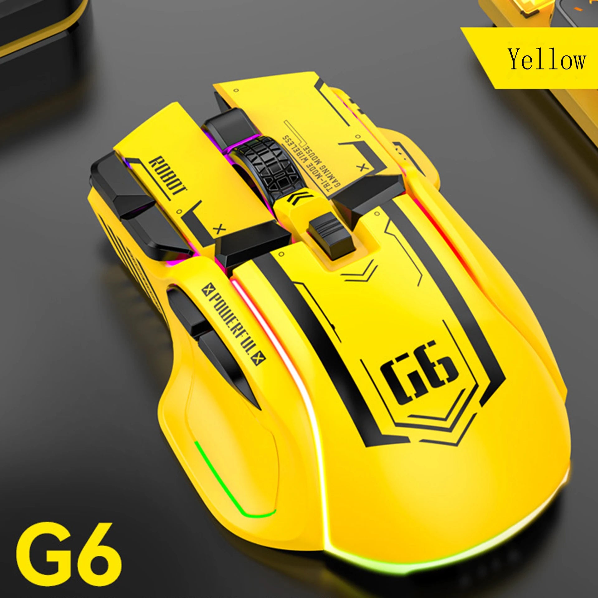 Mechanical Gaming Mouse FreeWolf G6 12-keys Wired Mouse ChipA826 RGB Macro-programmable Ergonomic Superior Design for Gaming
