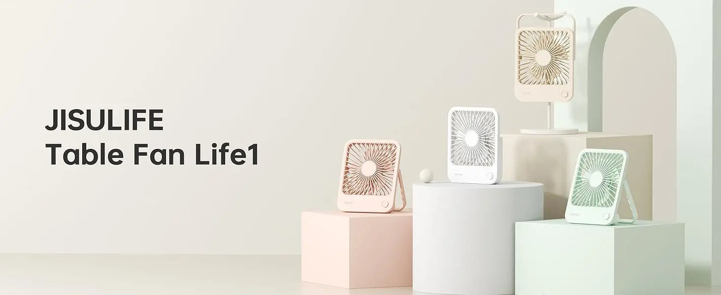 Ventoinha JISULIFE de Mesa — USB, 4 Velocidades, Ultra Silenciosa e Portátil