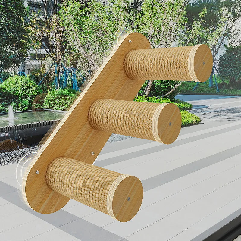 Cat Window Perch Hammock with Suction Cups, Solid Wood Window Mount Cat Bed, Indoor Cat Space Capsule Pet Nest