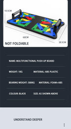 Placa de Push-Up Dobrável com Pegas — Treino de Peito, Abdómen, Braços e Costas