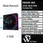 LDPCSJ Prism 4RS 120mm ARGB PC Case Fan with Infinity Mirror Design, 4-PIN PWM Motherboard Synchronization CPU Cooler Fan