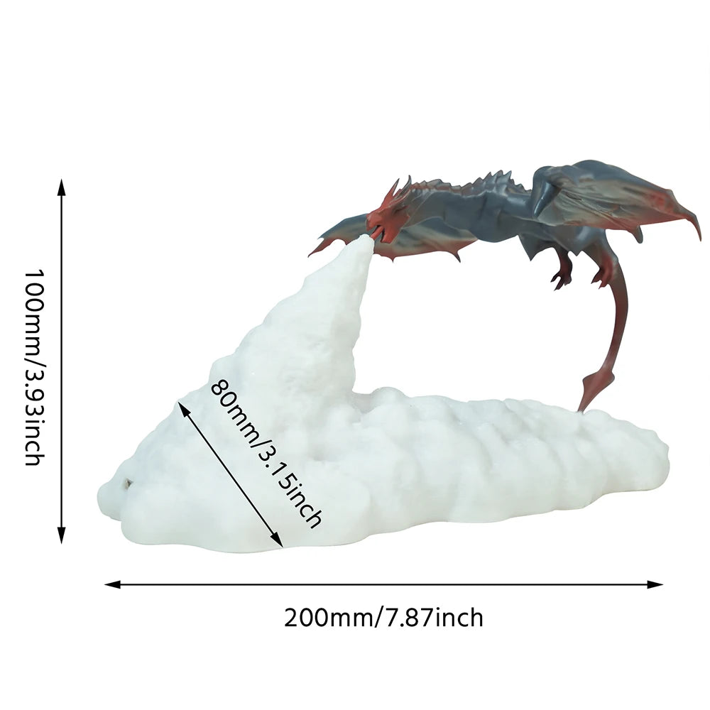 Luz Dragão de Fogo 3D USB Recarregável para Mesa e Decoração Gaming