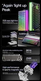 R85 ATTACK SHARK R85HE Magnetic Keyboard Wired 0.005mm RT 8K+ Hz 256K RGB Gaming Keyboard Neon Lightbox for Esports Gaming