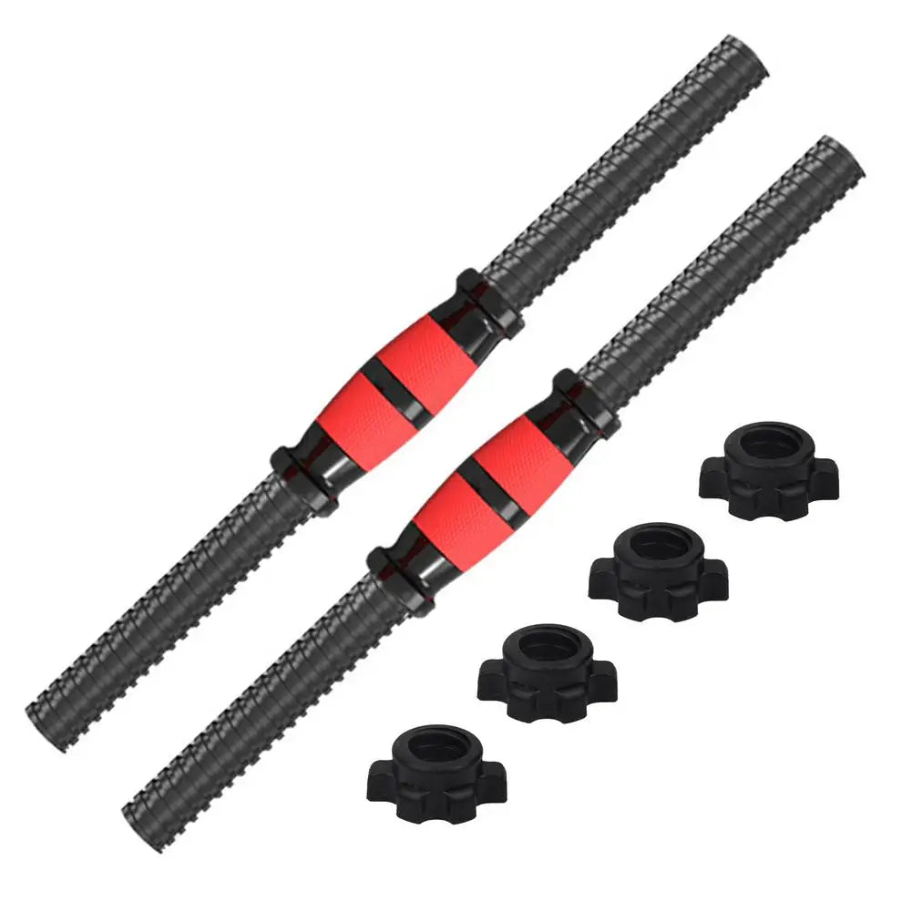 1 Pair 35cm Dumbbell Bar, Barbell Bars, Dumbbell Connecting Steel Tube with Standard Non-Slip Grip Surfaces and Spinlock Collars