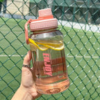 1 Liter Large Capacity Sports Water Bottle with Lifting Cup Lid BPA FREE Plastic Drinking Bottles Outdoor Cycling Hiking Gym Jug