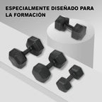 Dumbbell Set, Hexagonal, 2.5kg, 5kg, 7.5kg, 10kg Made of PVC and Iron with Sand, Gym Weights, Non-Slip Handle, Ideal for Strength Training and Home Gym, Ergonomic Fitness Weights