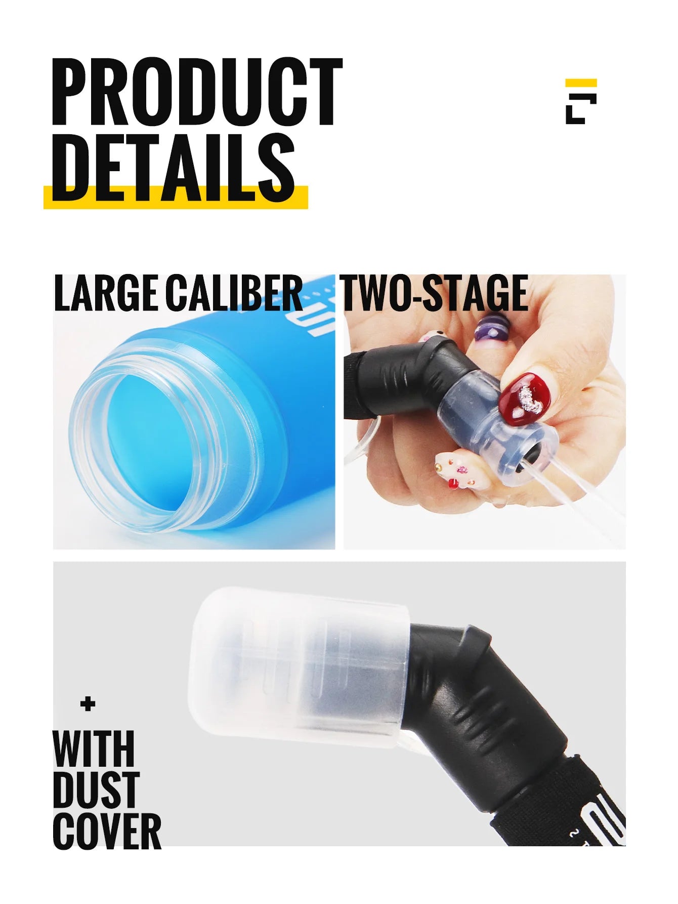 WRELS TPU Collapsible Soft Water Bottle for Hydration Pack Soft Flask Folding Water Bottles BPA-Free Sports Running Bottles