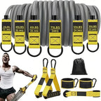 Resistance band with handle: used for muscle training, strength building, body shaping, yoga, home fitness equipment - natural.