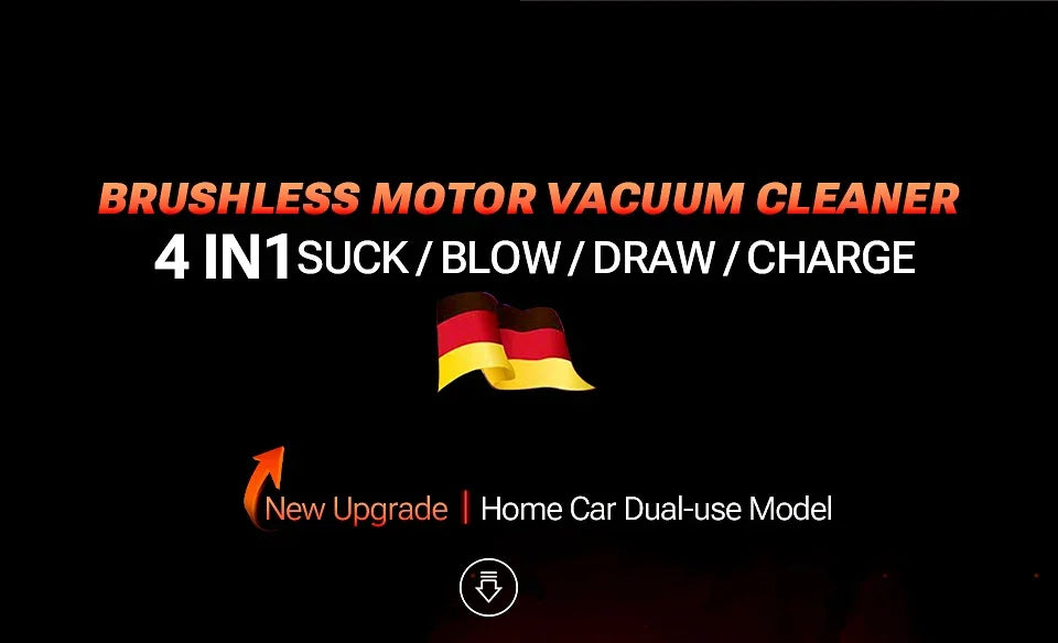 Mini Car Vacuum 98500Pa — Aspirador Portátil Sem Fios USB Super Potente