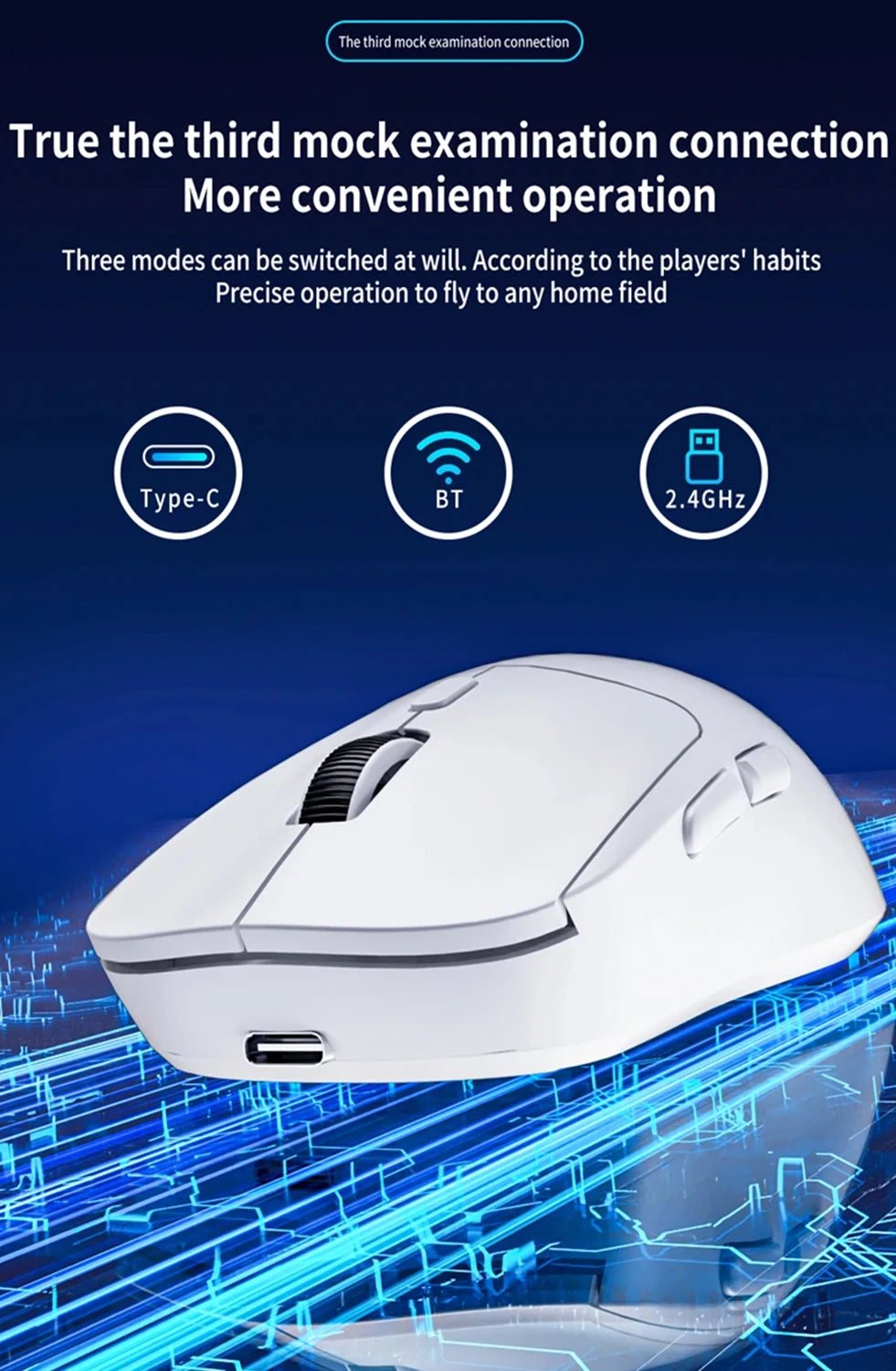 Wireless Gaming Mouse, 2.4G High-Performance with Adjustable DPI & Rechargeable Battery