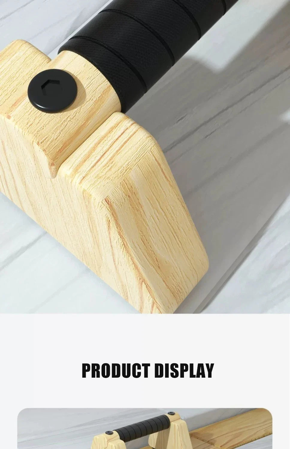 Pull-Up Stand Handles Wooden Push-Up Bar Beech Wood Calisthenics Home Exercise Equipment Wooden Parallettes Bar for Floor Use