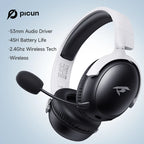 Picun G3 — Headset Gaming Wireless 5.4/2.4 GHz com Mic e 65 h