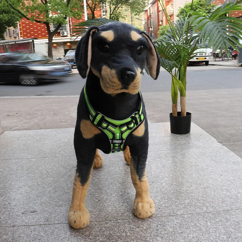 Adjustable Nylon Dog Harness Vest Reflective Soft Breathable No Pull Dog Harness Pet Harness Leash For Small Medium Large Dogs