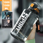 1000ml/1500ml Large Capacity Sports Water Bottle Plastic Cooling Bottle Outdoor Cycling Hiking Drinkware Travel Drinkware