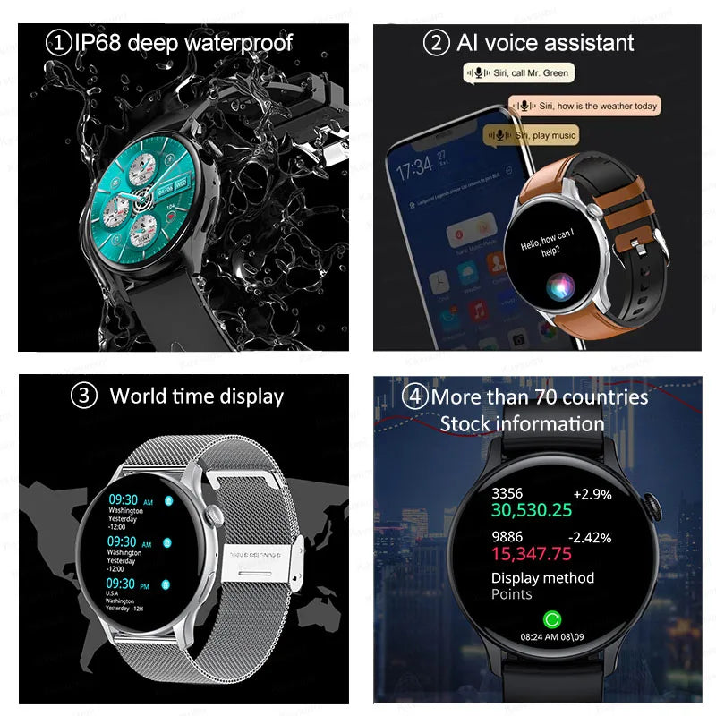 Smartwatch for Women AMOLED Screen Always Display Time NFC IP68 Waterproof Sports Call Women Smart Watch For Women Custom Dial