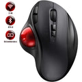 2.4G Wireless Trackball Mouse, Dual Bluetooth 4.0 Rechargeable Ergonomic Mouse for Mac, Windows Computer, Laptop, PC