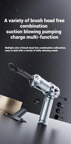 Aspirador Portátil Mini 998000PA para Carro e Casa com Função Sopro