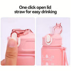 Sports Water Bottle with Time-Tracking Straw Leak Proof Locking Flip Cover for Easy Carry Ideal for Outdoor Adventures