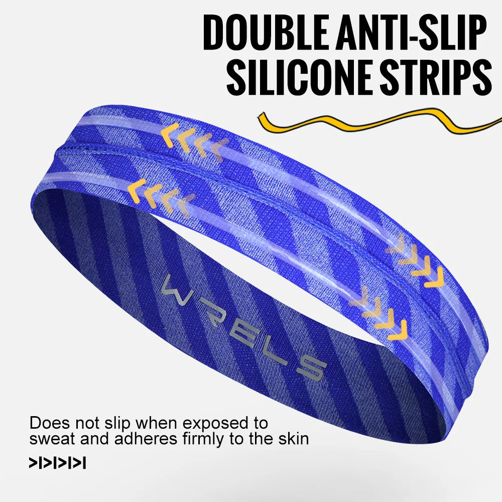 WRELS DryFit Headband – Faixa Antiderrapante de Secagem Rápida para Corrida, Yoga e Treino