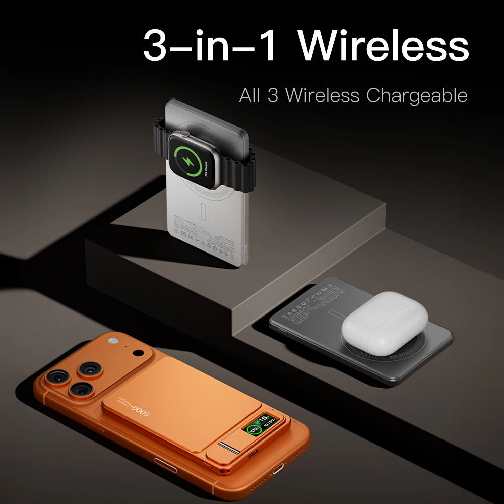 Slim Power Bank — Magnético MagSafe Wireless 20W iPhone/iWatch