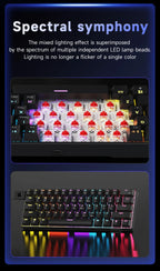AJAZZ NK61 Wired Gaming Mechanical Keyboard 60% RGB Hot-Swappable 61 Keys Red Switch Mini Keyboard for Gamer PC