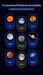 LED Star Galaxy Projector Lamp Moon Earth Wall Decor Switchable Pattern Projection Night Light for Home Bedroom Decoration