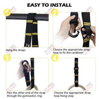 Anéis de Ginástica em Madeira com Fitas Numeradas Ajustáveis