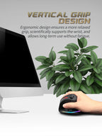 ZELOTES F18 Vertical Ergonomic Mouse 2.4G Wireless Mouse Bluetooth 24000DPI with Programming Gaming Mouse for PC Computer Laptop