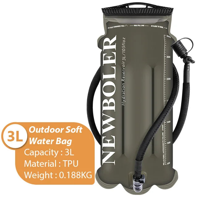 NEWBOLER TPU Detachable Drinking Tube Water Bag Large Capacity Outdoor Drinking Bag Mountaineering Running Reservoir Bag 2L/3L