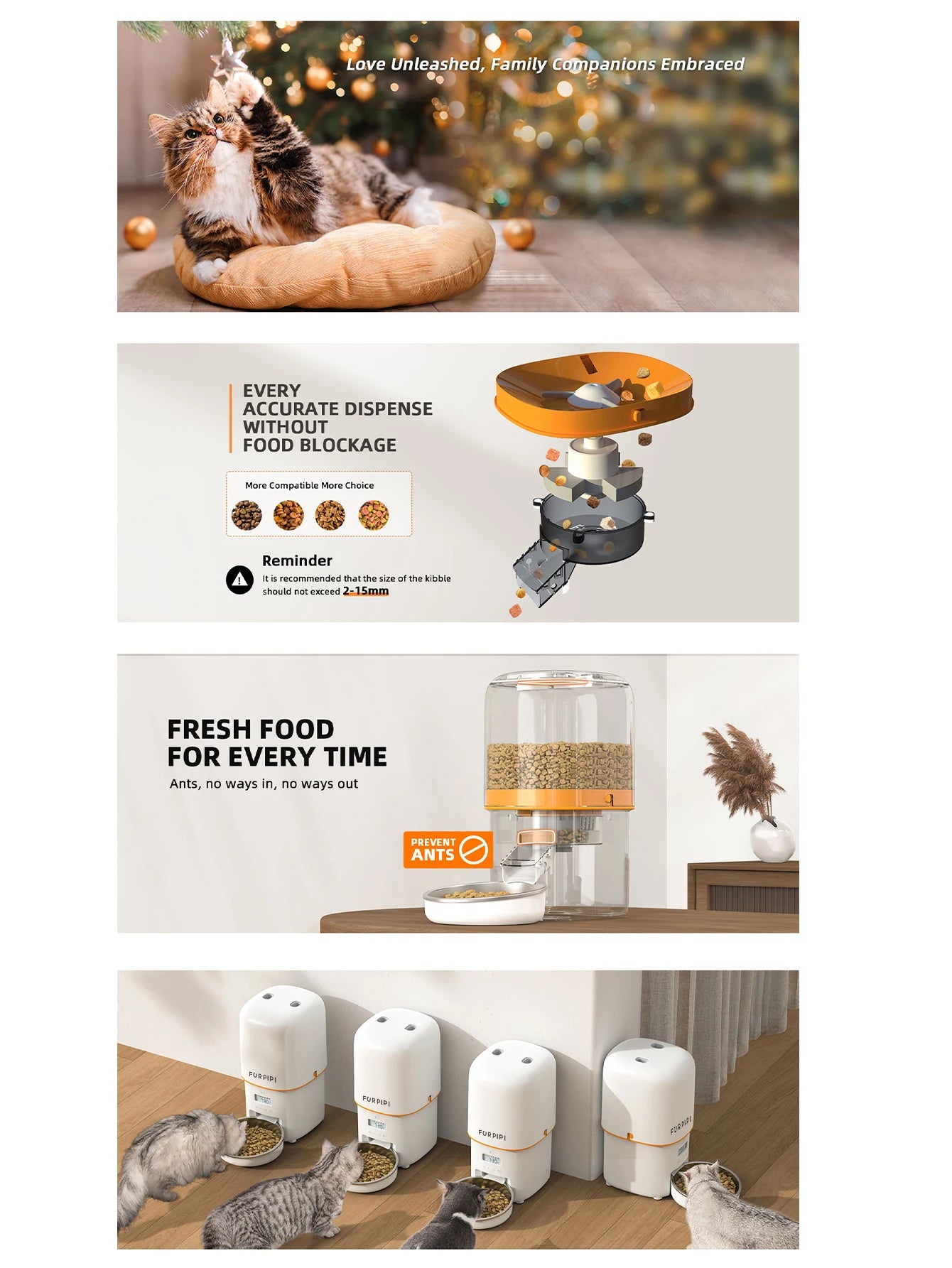 1080P HD Camera Automatic Cat Feeder with 5G WiFi Tuya Pet Cat Smart Food Kibble Dispenser Auto Feeder for Cats Dog Accessories