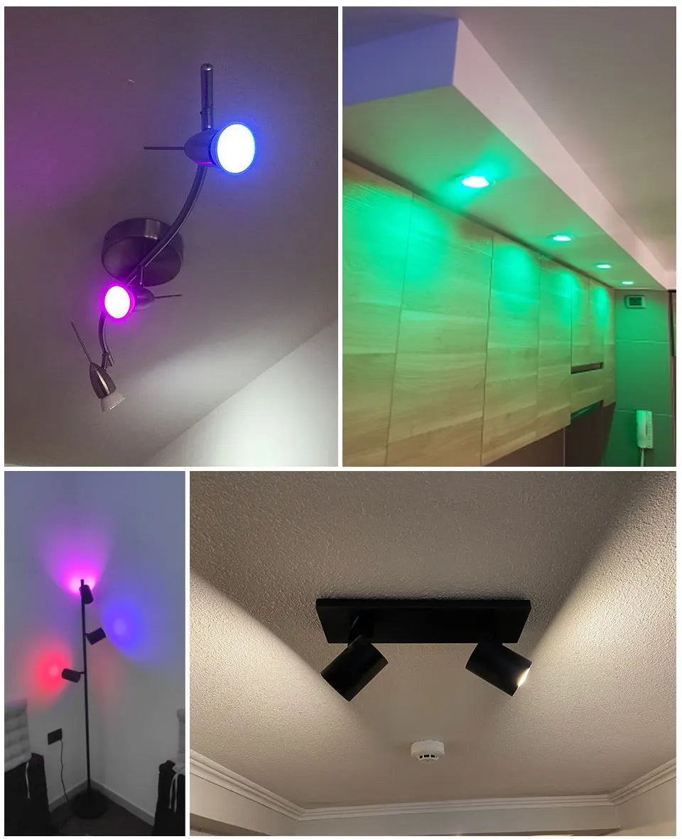 GU10 WiFi Tuya RGB — Spotlight Smart para Teto, Alexa e Google Home