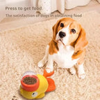 Pet slow food bowl, duck dog snack dispenser, slow anti-swallowing dog food feeder, interactive feeder for small and medium-sized pets.