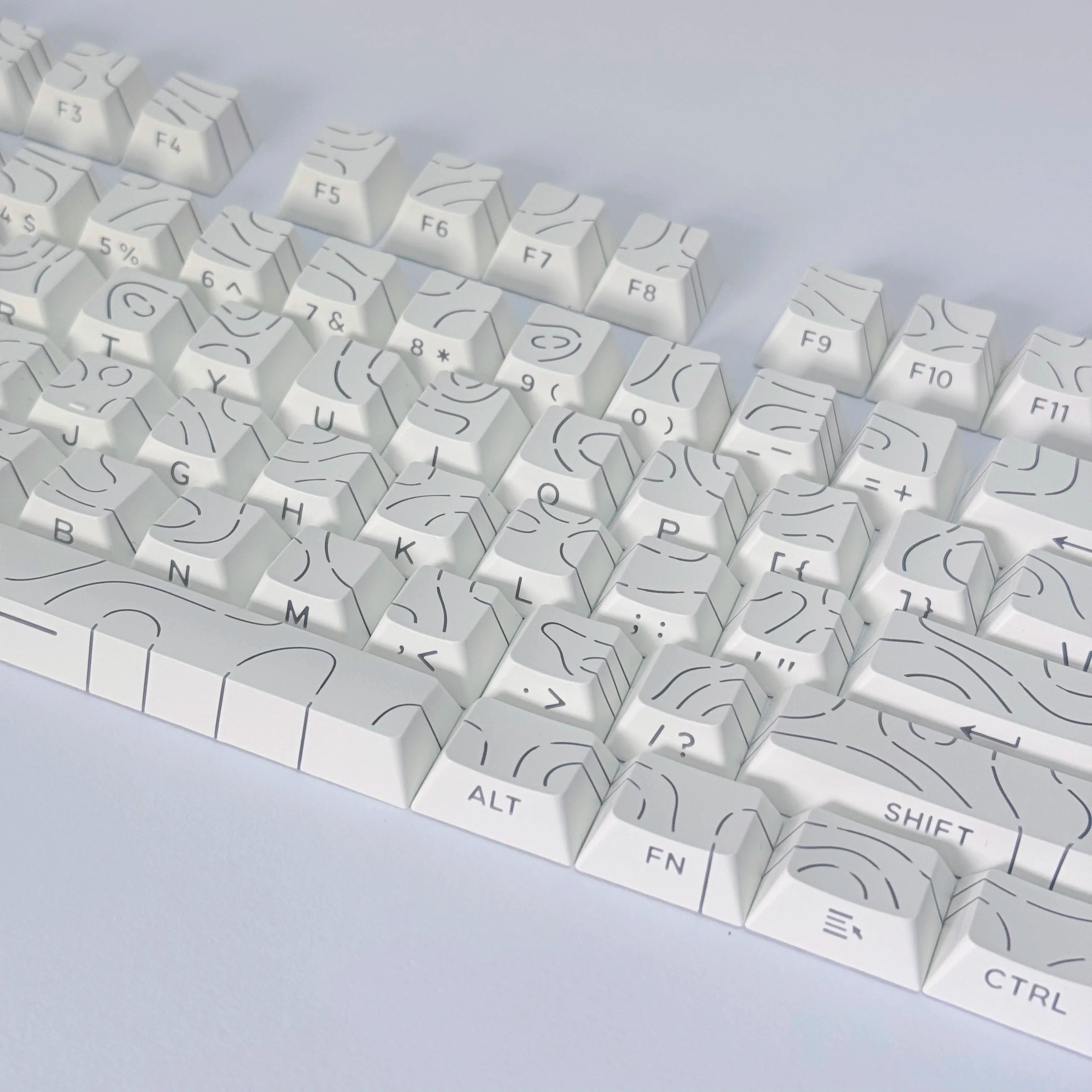 Line Gradient Side Shine Through Keycaps Cherry Profile PBT Custom Keycaps for 60% 65% 75% 96% 98% 100% Mechanical Keyboard