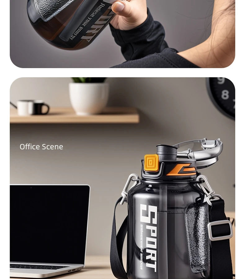 1000ml/1500ml Large Capacity Sports Water Bottle Plastic Cooling Bottle Outdoor Cycling Hiking Drinkware Travel Drinkware