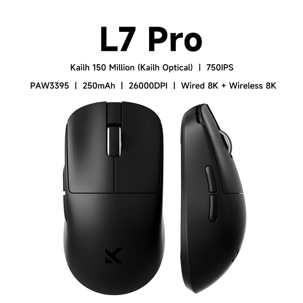 MCHOSE L7 Wireless Gaming Mouse L7 Ultra PAW3395 26K Sensor Dual 8K Polling 39g Ultra-Lightweight2.4GHz RF/BT/Wired Tri-Mode