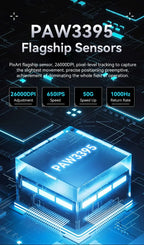 Attack Shark X3 Ultra Light Wireless Gaming Mouse Tri Mode 2.4G/Bluetooth/USB-C 26000DPI PAW3395 Sensor 49g Lightweight