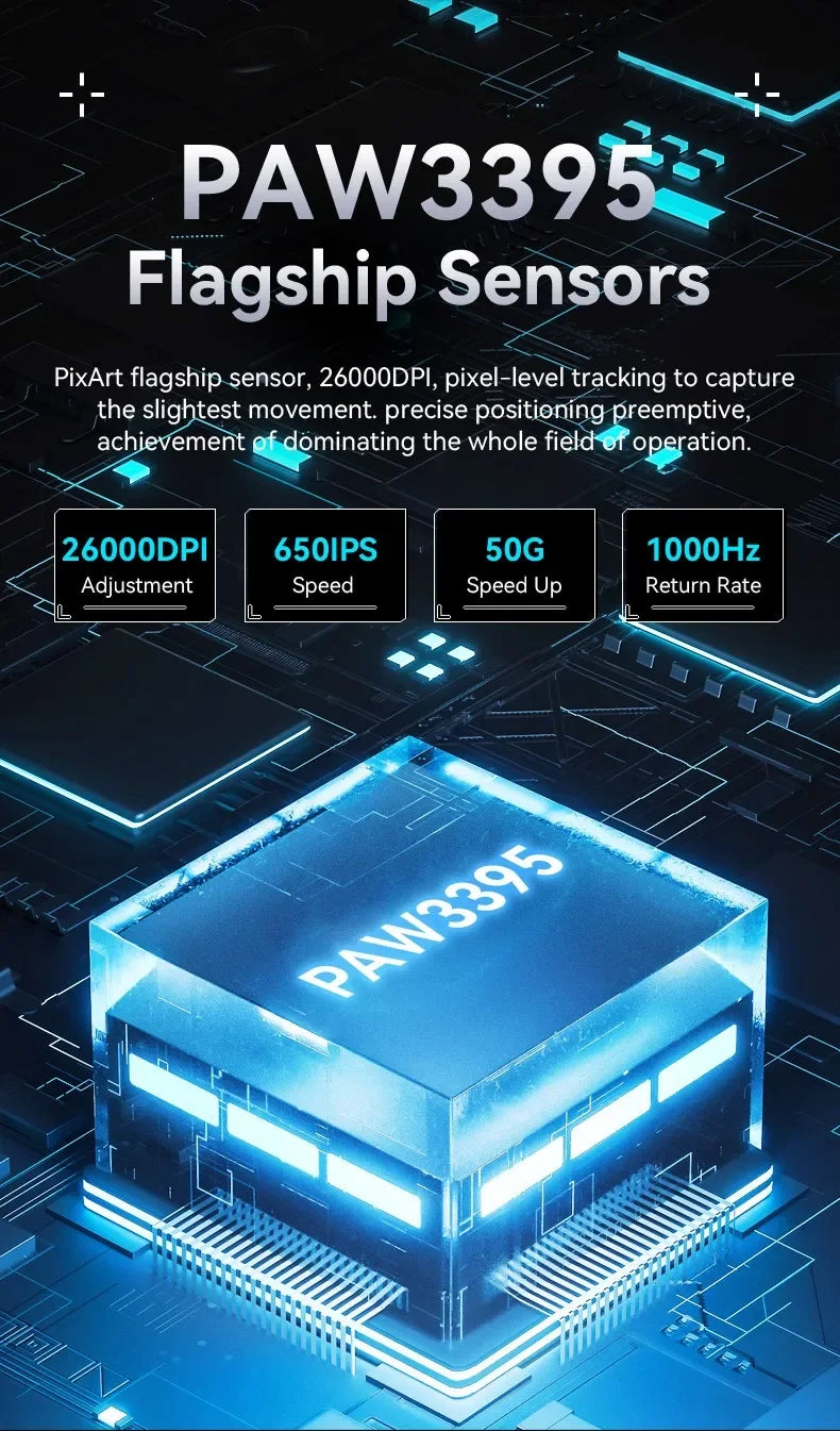 Attack Shark X3 Ultra Light Wireless Gaming Mouse Tri Mode 2.4G/Bluetooth/USB-C 26000DPI PAW3395 Sensor 49g Lightweight