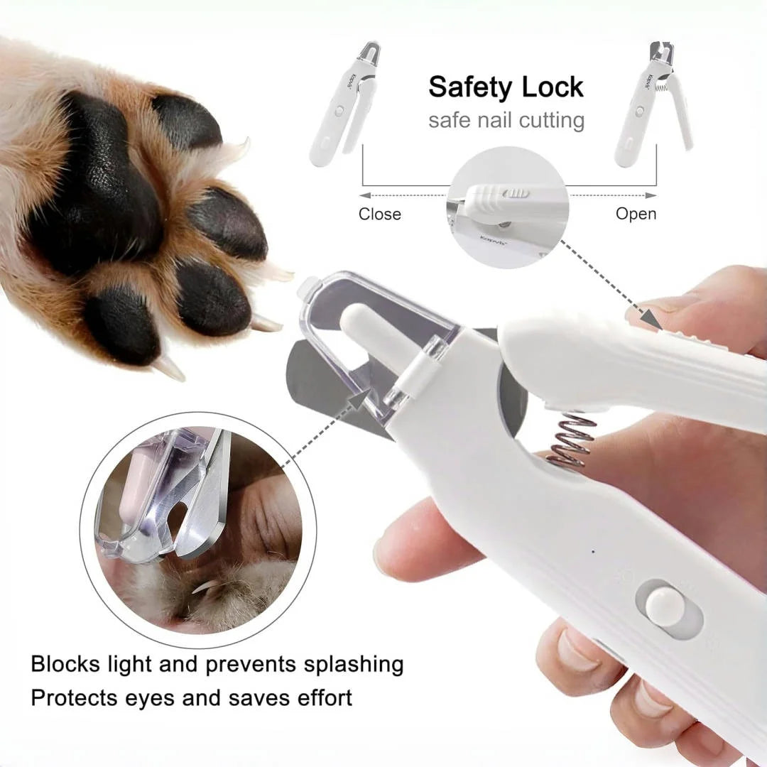 Pet Nail Clippers, Quiet Pet Nail Grinder with 2 LED Lights for small, medium, and large dogs and cats, pet grooming tool.
