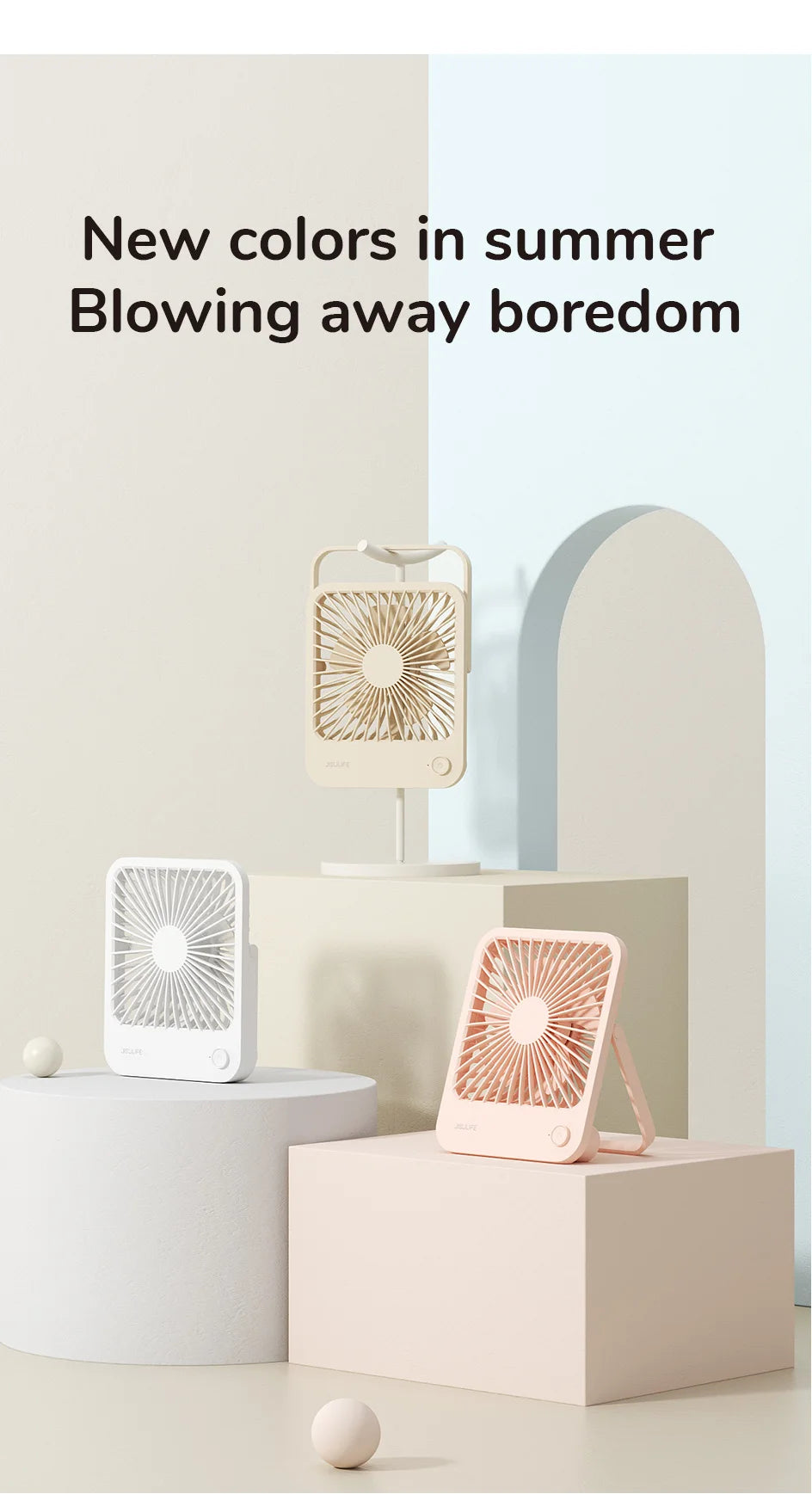 Ventoinha JISULIFE de Mesa — USB, 4 Velocidades, Ultra Silenciosa e Portátil