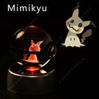 Pokemon Crystal Ball 3D Pikachu Gengar Mewtwo Night Light Lamp Pokeball 3D Glass Pokemon Crystal Ball Statue Kids Birthday Gift
