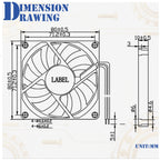 YOUNUON 80MM Fan 5V USB Fan 80x80x10mm 8cm DC 5V 12V 24V 8010 Fan Brushless Cooling Cooler PC Fan Computer Case Fan Cooler