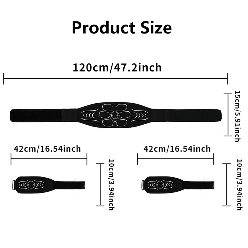 EMS CoreToner – Estimulador Muscular Abdominal Premium com Cinto de Tonificação USB