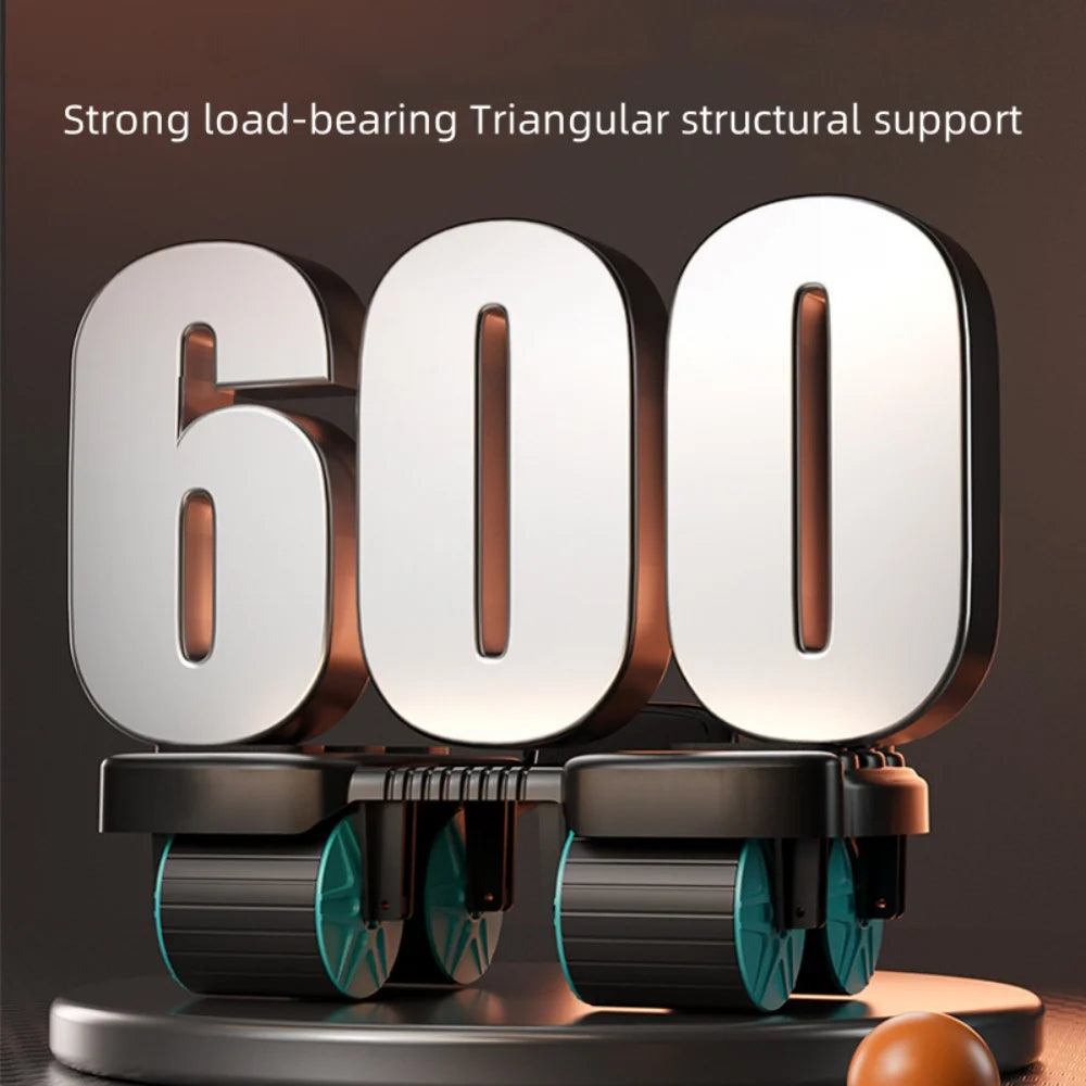 Roda Abdominal com Rebound Automático e Design de Seis Apoios Antiderrapante