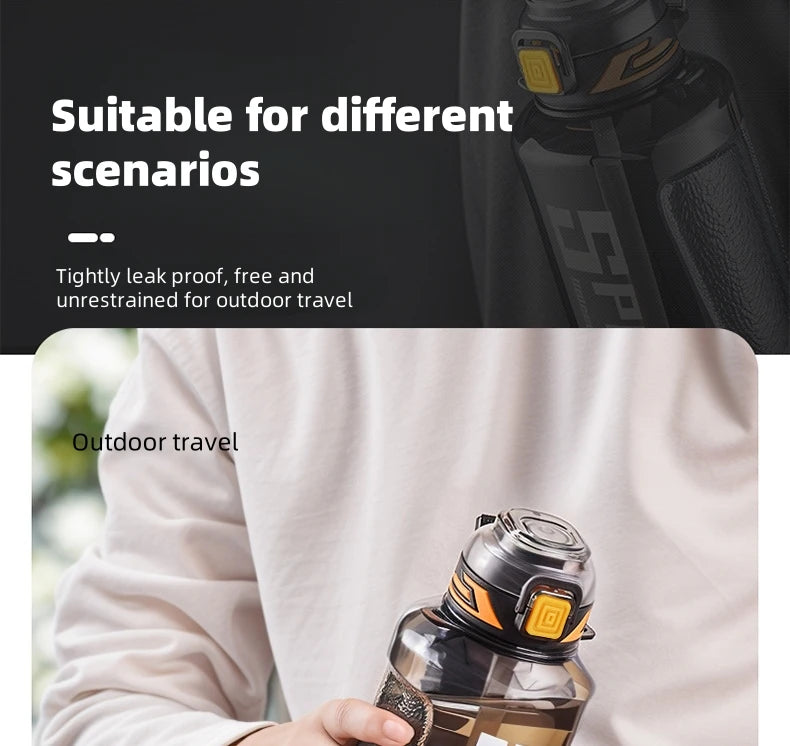 1000ml/1500ml Large Capacity Sports Water Bottle Plastic Cooling Bottle Outdoor Cycling Hiking Drinkware Travel Drinkware