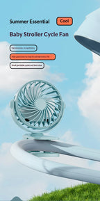 HOMEFISH Portable Rechargeable Clip Fan 720° Rotatable Hanging Fan with Night Light Air Cooler for Outdoor Camping Fan